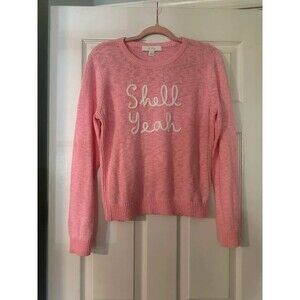 Lilly Pulitzer Pink "Shell Yeah" Graphic Knit Crewneck Sweater